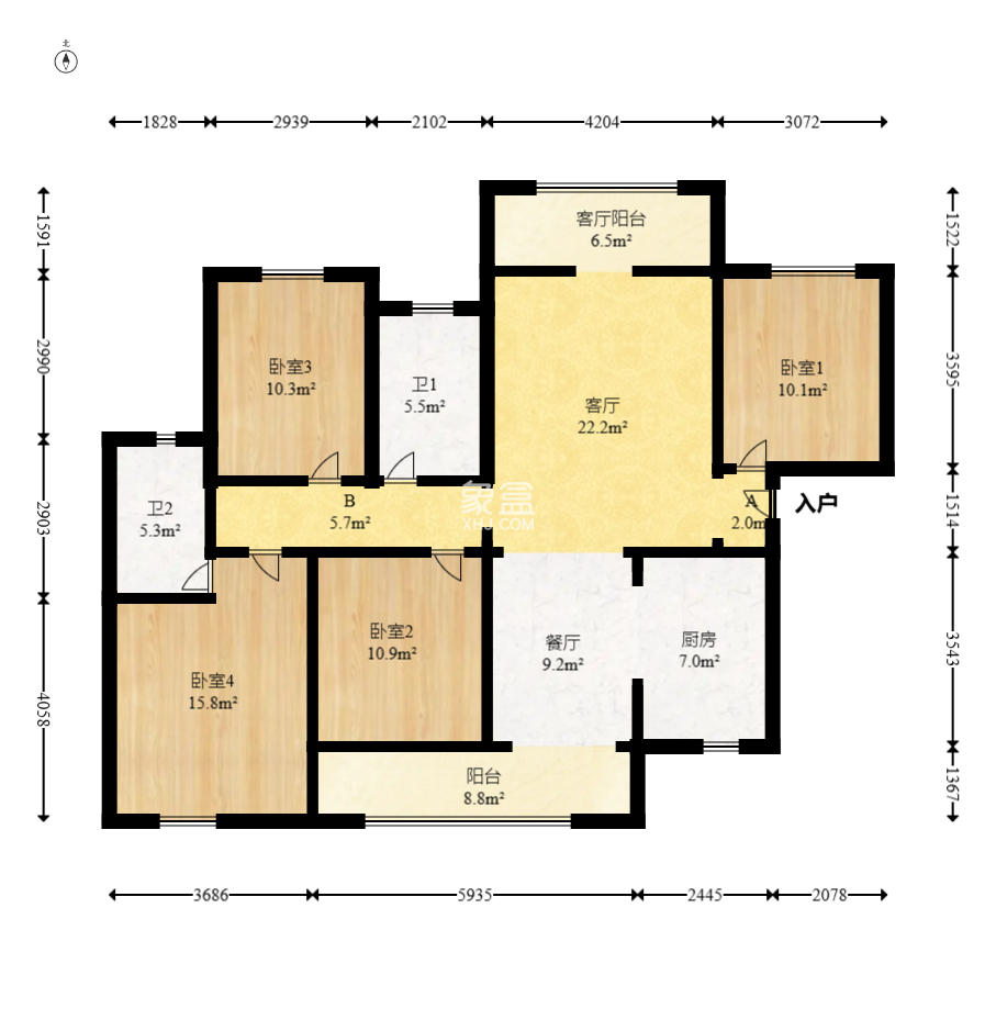 天城国际广场  4室2厅2卫    180.0万 天城国际广场  4室2厅2卫    180.0万户型图