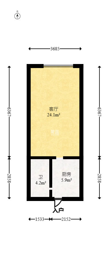 蚂蚁工房  1室1厅1卫   50.00万