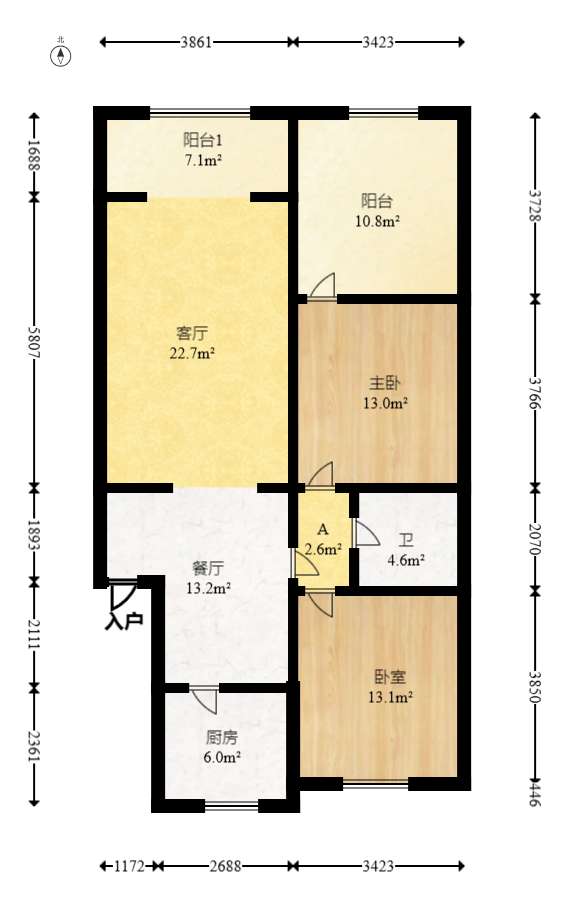 省文联宿舍  3室1厅1卫   75.00万室内图1