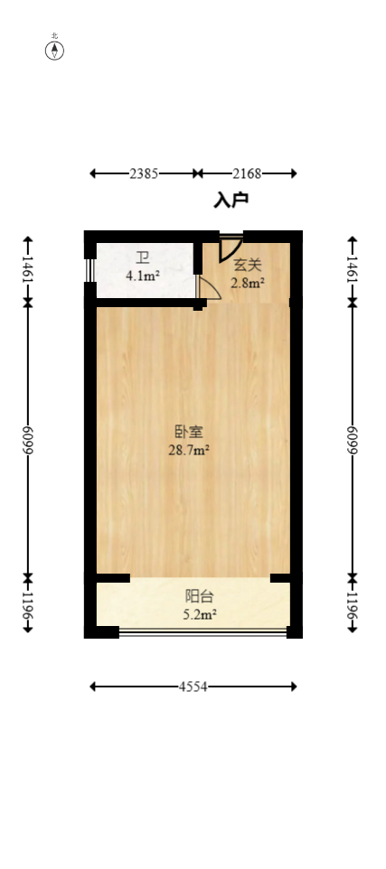金土地第一湾  1室1厅1卫   35.00万室内图1