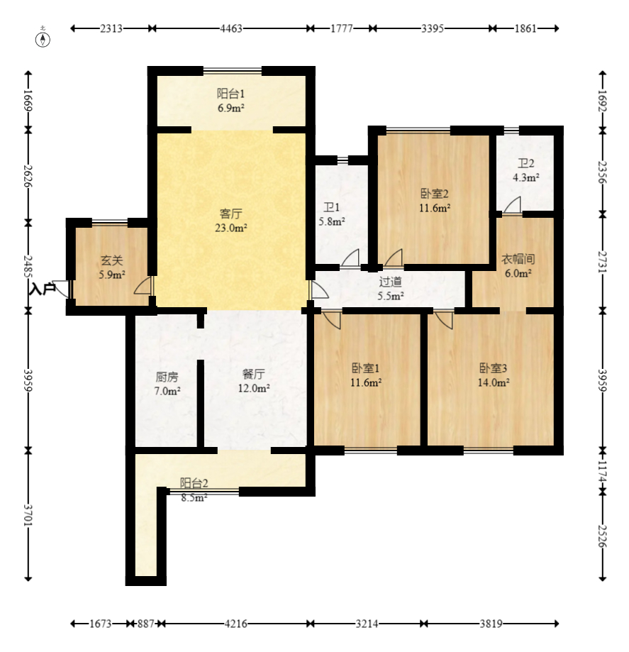 润和又一城  3室2厅2卫    125.0万 润和又一城  3室2厅2卫    125.0万户型图