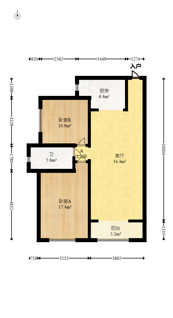 达美D6区  2室2厅1卫    100.0万 达美D6区  2室2厅1卫    100.0万户型图