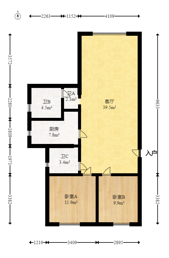长房岭秀时代  5室2厅3卫   238.00万室内图1