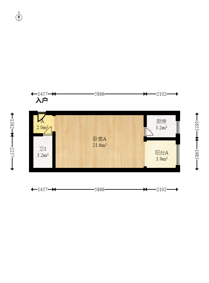 中城丽景香山园  1室1厅1卫   36.00万室内图1