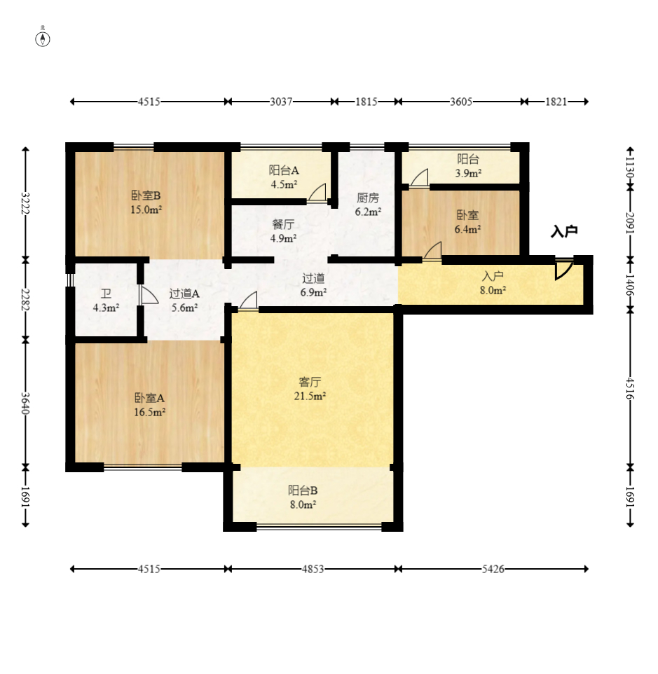 中梁正荣府  4室2厅2卫    148.0万 中梁正荣府  4室2厅2卫    148.0万户型图