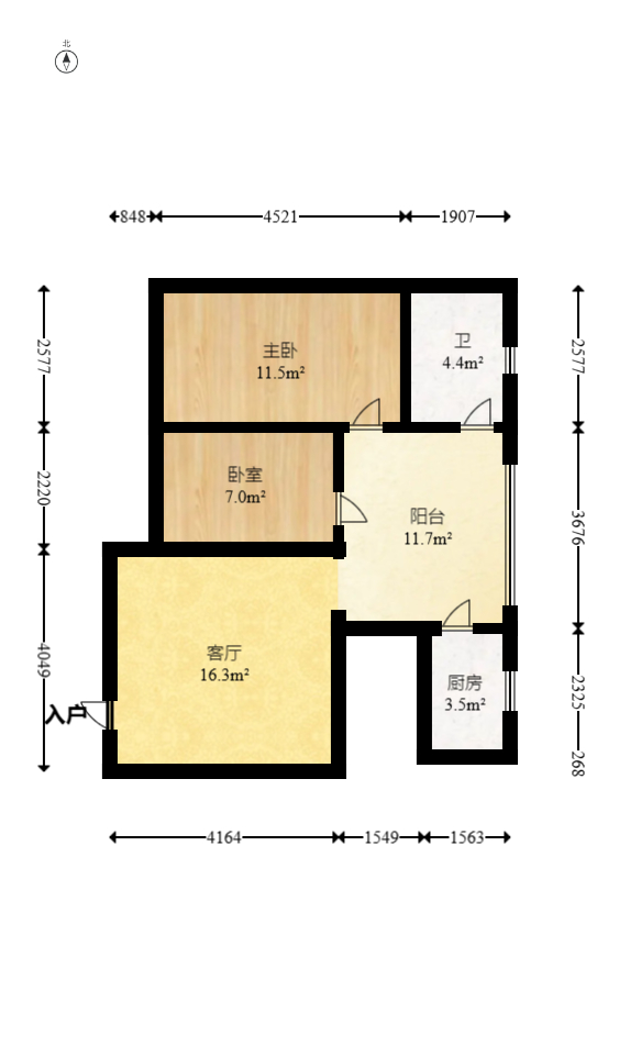 明城公寓  1室1厅1卫    28.7万 明城公寓  1室1厅1卫    28.7万户型图