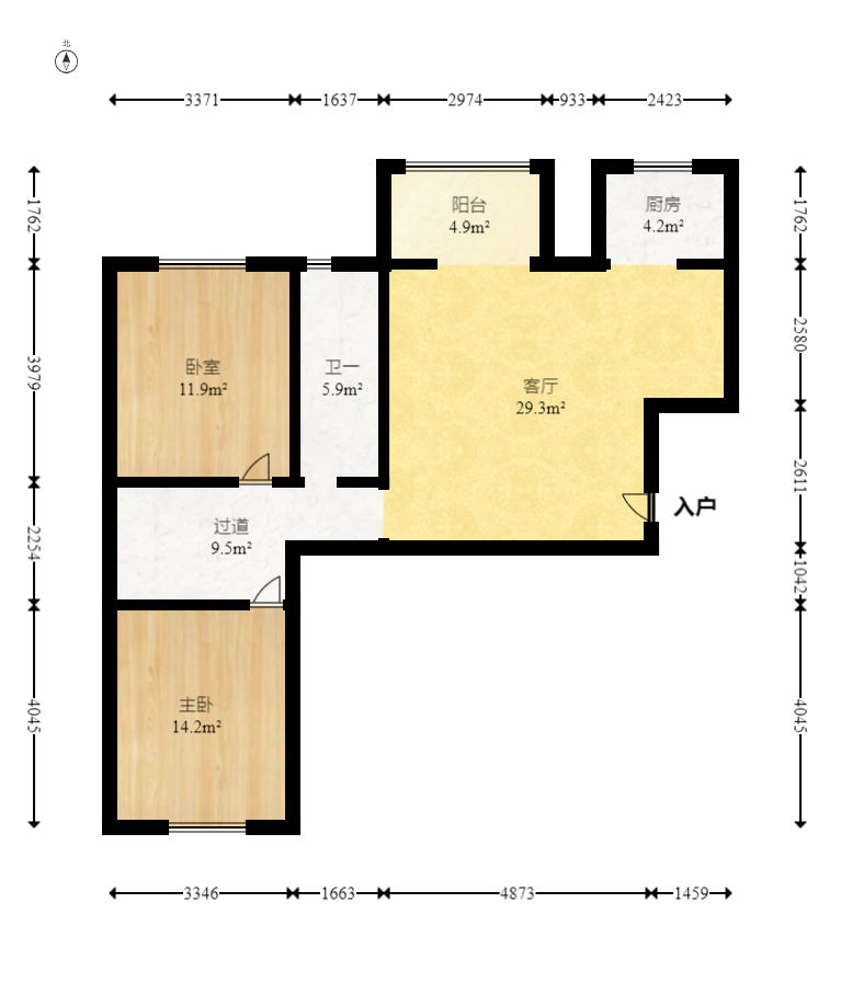 圆梦康乐城 3室2厅1卫 49.0万 圆梦康乐城 3室2厅1卫 49.0万户型图