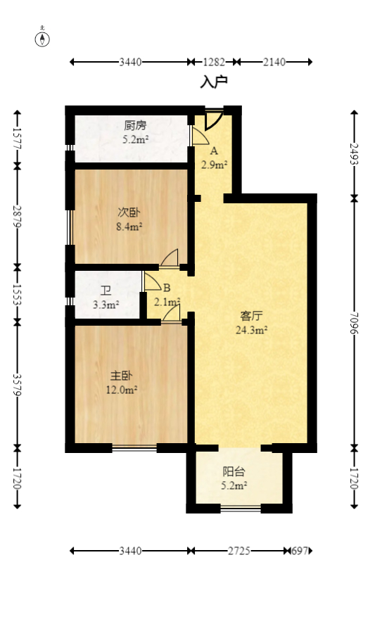 国泰九龙湾 2室1厅1卫 59.8万 国泰九龙湾 2室1厅1卫 59.8万户型图