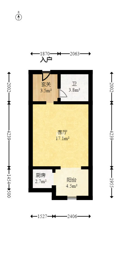 万象美域  1室1厅1卫   30.00万