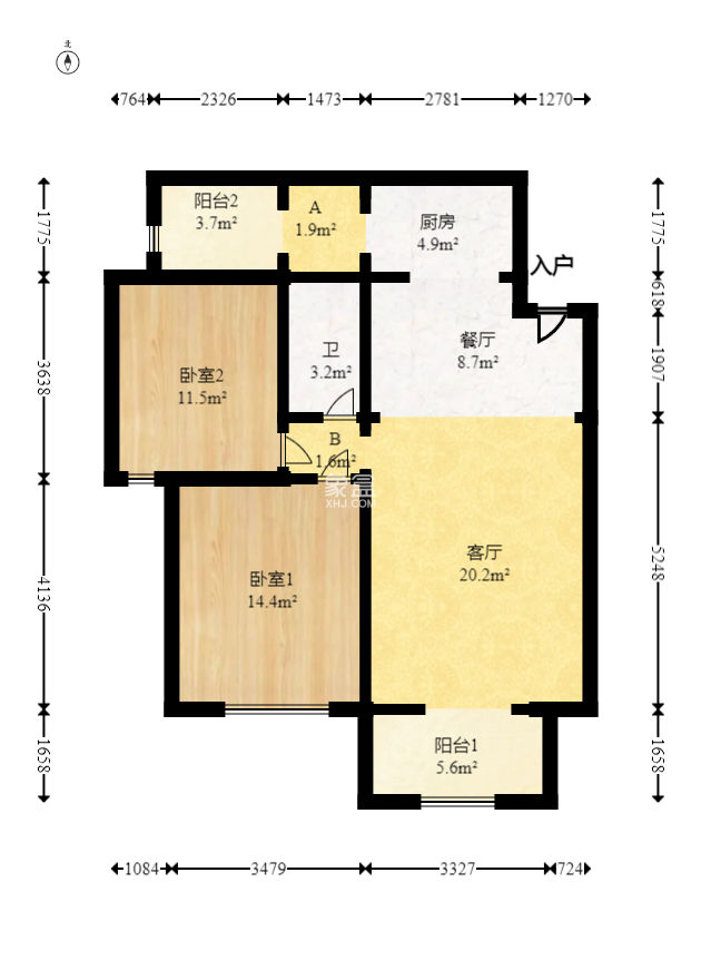 巢之恋  2室2厅1卫   76.00万