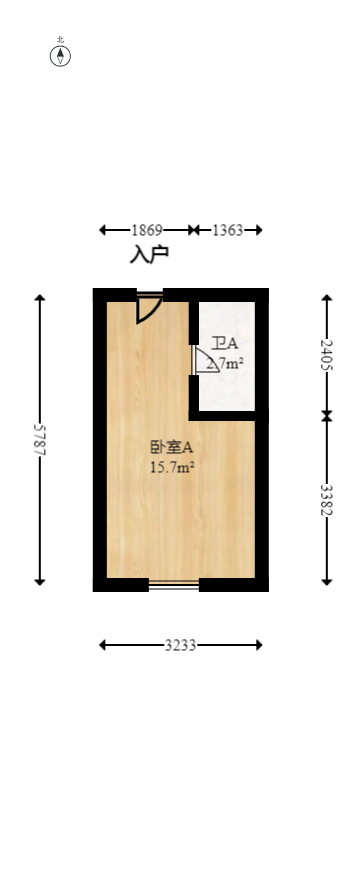 龙湖铂金岛  1室1厅1卫   30.00万室内图1