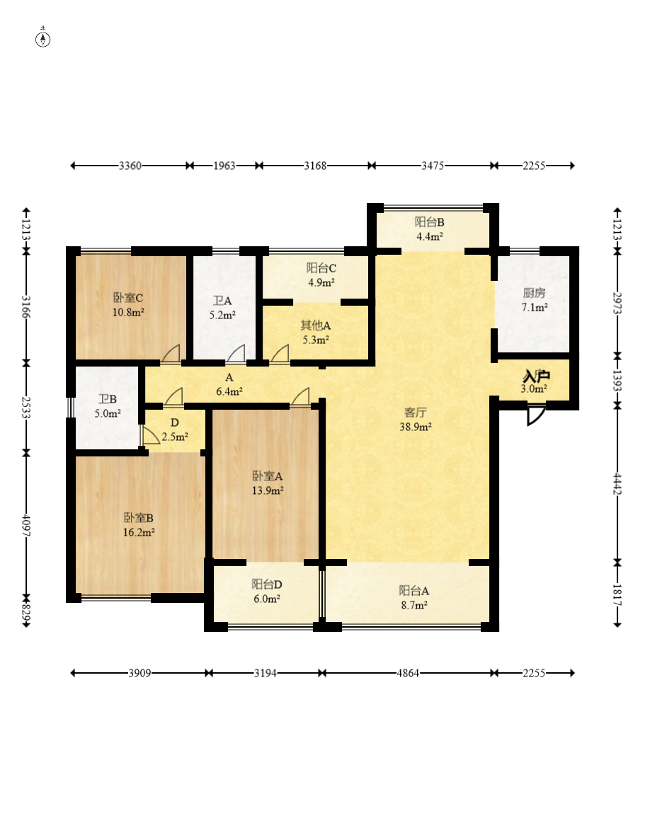 润和星河玥 4室2厅2卫 130.0万 润和星河玥 4室2厅2卫 130.0万户型图