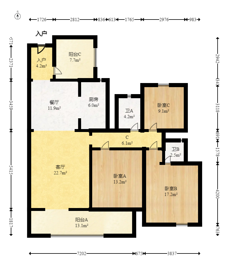 润和星河玥 4室2厅2卫 122.0万 润和星河玥 4室2厅2卫 122.0万户型图