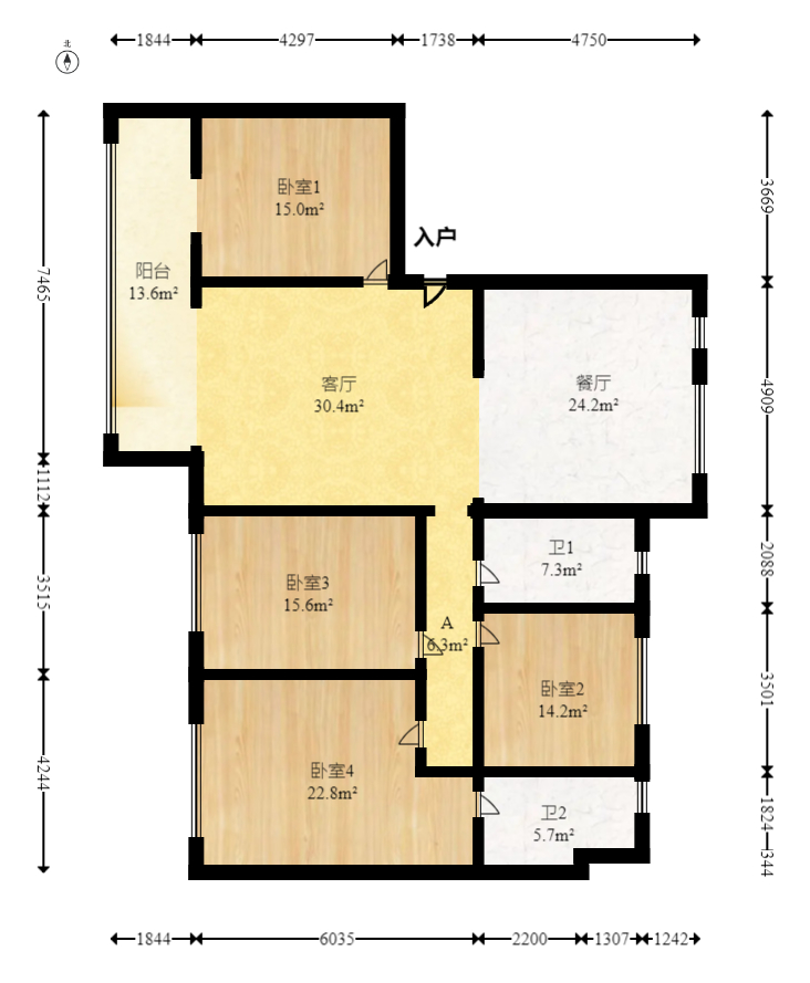 中交凤鸣九章  4室2厅2卫    188.0万 中交凤鸣九章  4室2厅2卫    188.0万户型图