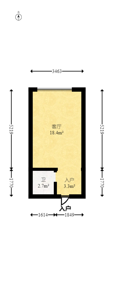 碧桂园翘楚棠  1室1厅1卫   16.80万室内图1