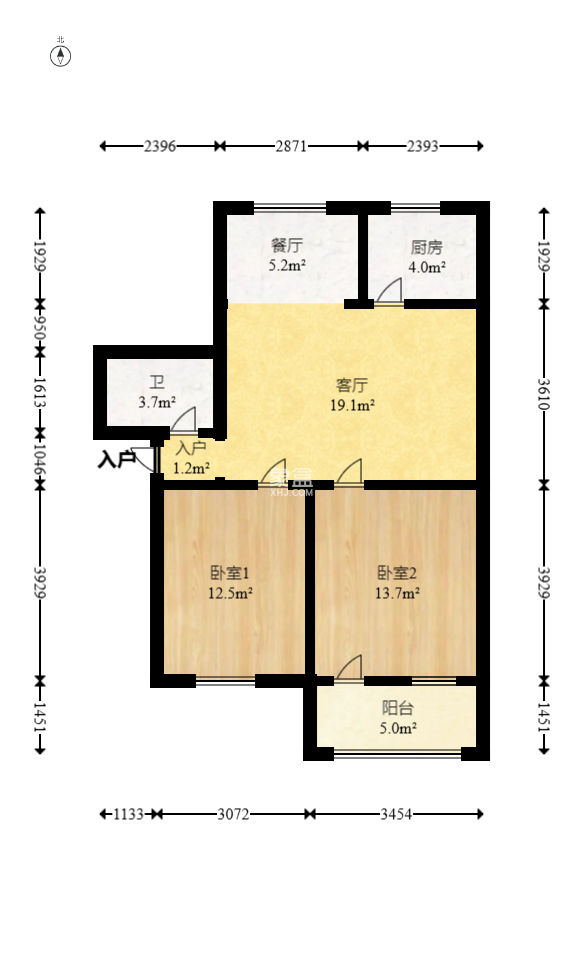 德政园  2室2厅1卫   58.00万