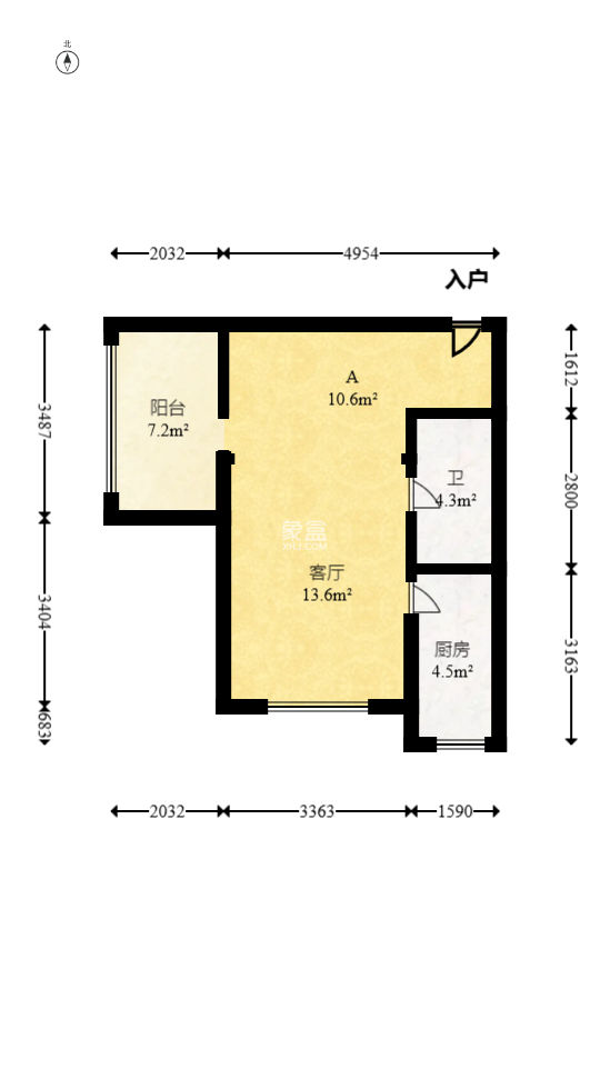 汀兰雅苑  1室1厅1卫   85.00万