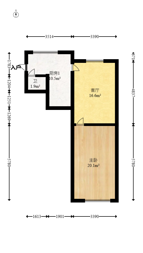 人民新村  2室1厅1卫   35.00万室内图1