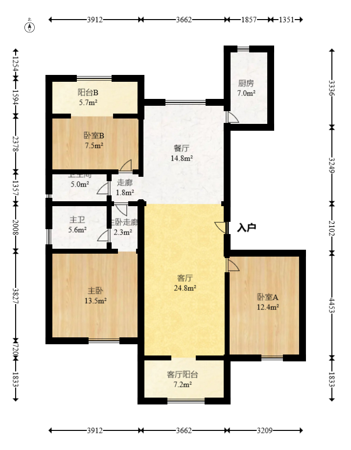 和泓融成府  3室2厅2卫    90.0万 和泓融成府  3室2厅2卫    90.0万户型图