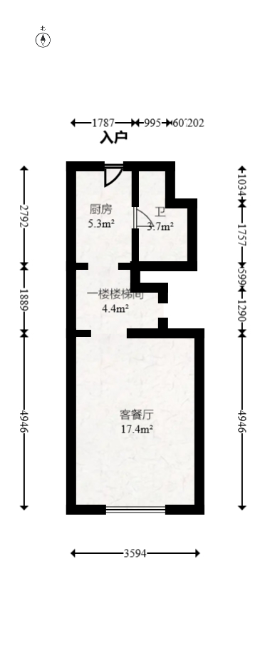 正荣梅溪紫阙台  2室1厅1卫   40.30万室内图1