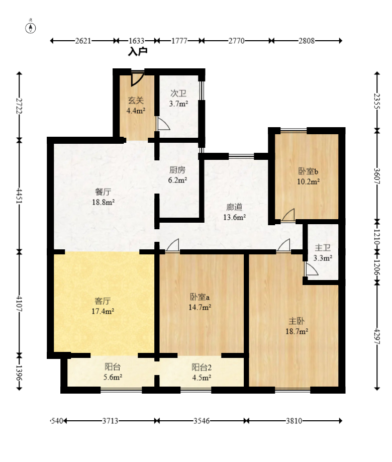 建发央著  4室2厅2卫   210.00万室内图1