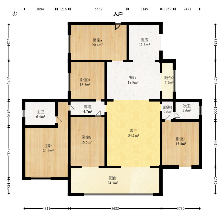 三润城(三润星城) 5室2厅2卫 135.0万 三润城(三润星城) 5室2厅2卫 135.0万户型图