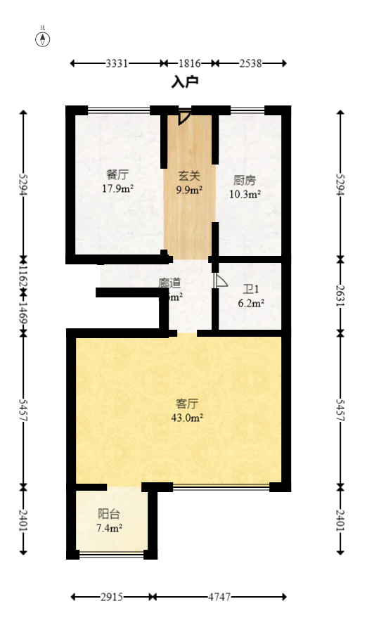 汀湘十里  4室2厅4卫   380.00万室内图1