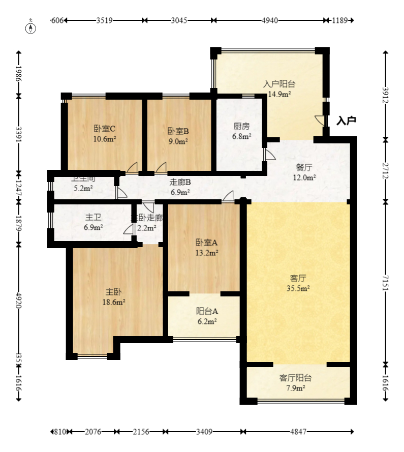 星城荣域  4室2厅2卫    199.8万室内图1