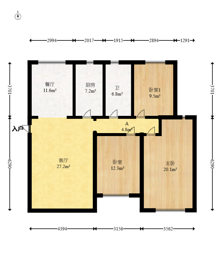 四季星城  3室2厅2卫    88.0万 四季星城  3室2厅2卫    88.0万户型图