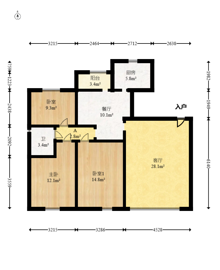 和悦城(蟠龙景苑) 3室2厅1卫 70.0万 和悦城(蟠龙景苑) 3室2厅1卫 70.0万户型图