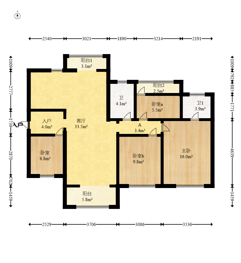 保利香槟国际 4室2厅2卫 85.0万 保利香槟国际 4室2厅2卫 85.0万户型图