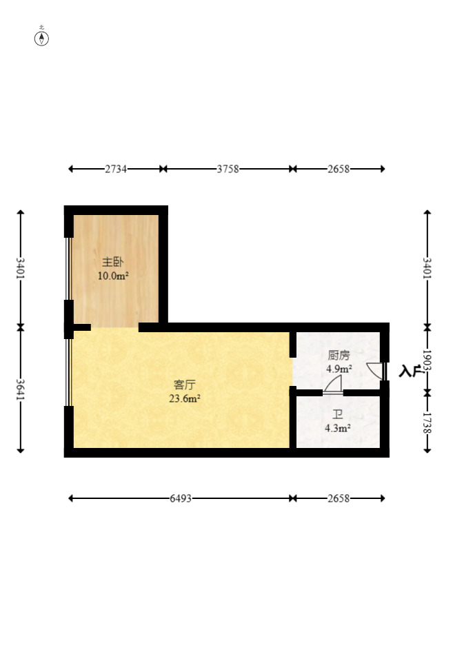五一钻界 1室1厅1卫 55.0万 五一钻界 1室1厅1卫 55.0万户型图