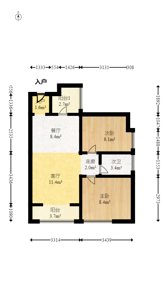 阳光三号苑  3室2厅2卫    139.0万室内图1