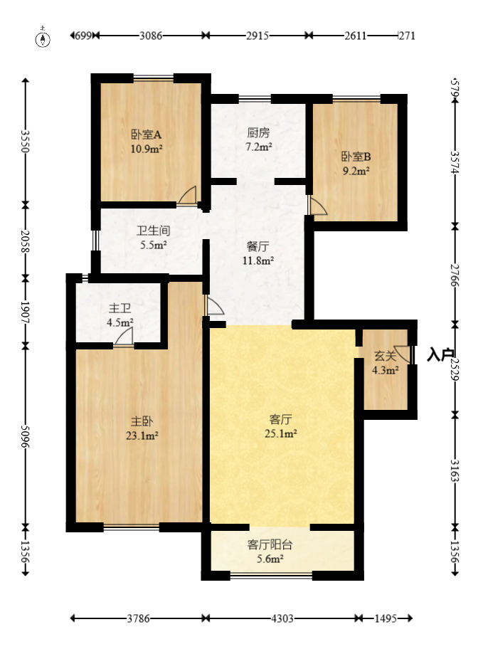 江悦和鸣 4室2厅2卫 208.0万 江悦和鸣 4室2厅2卫 208.0万户型图