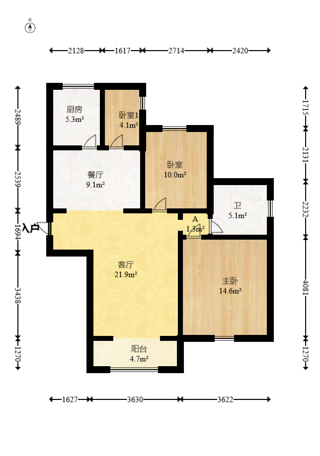 圆梦完美生活  3室2厅1卫    50.0万 圆梦完美生活  3室2厅1卫    50.0万户型图