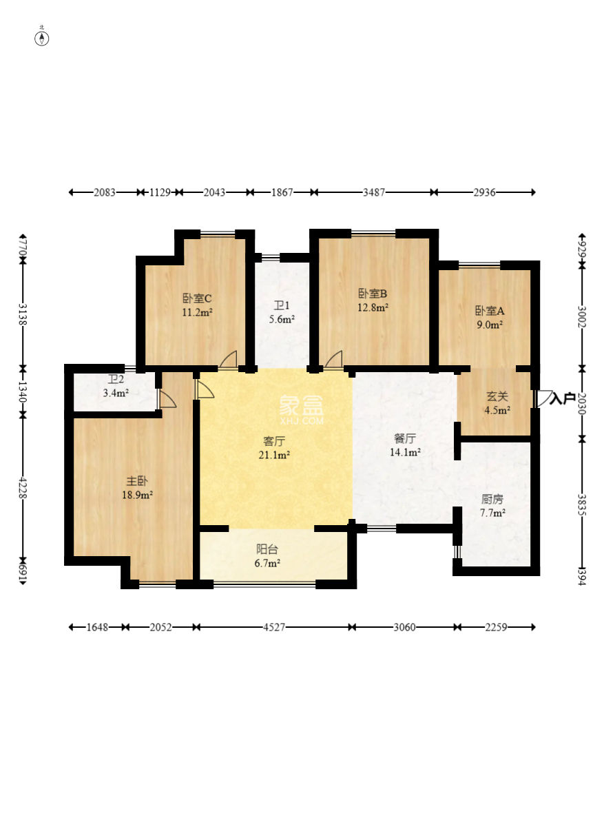 米兰春天  4室2厅2卫   2200.00元/月室内图