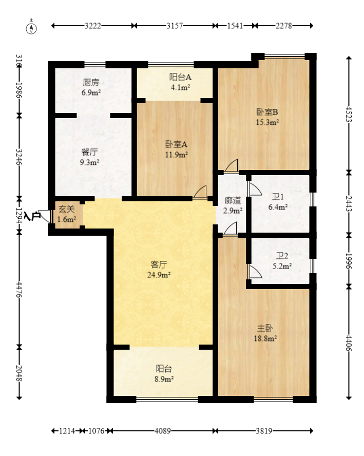 中建麓山和苑  3室2厅2卫   89.80万室内图1