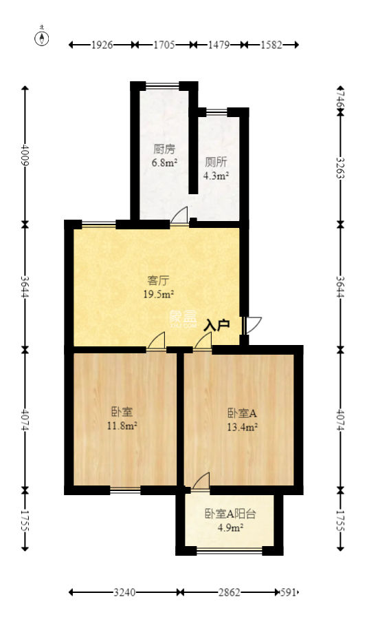 高家坪住宅新区  2室1厅1卫   65.00万