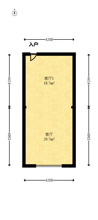 湘域相遇  1室1厅1卫   58.80万室内图1