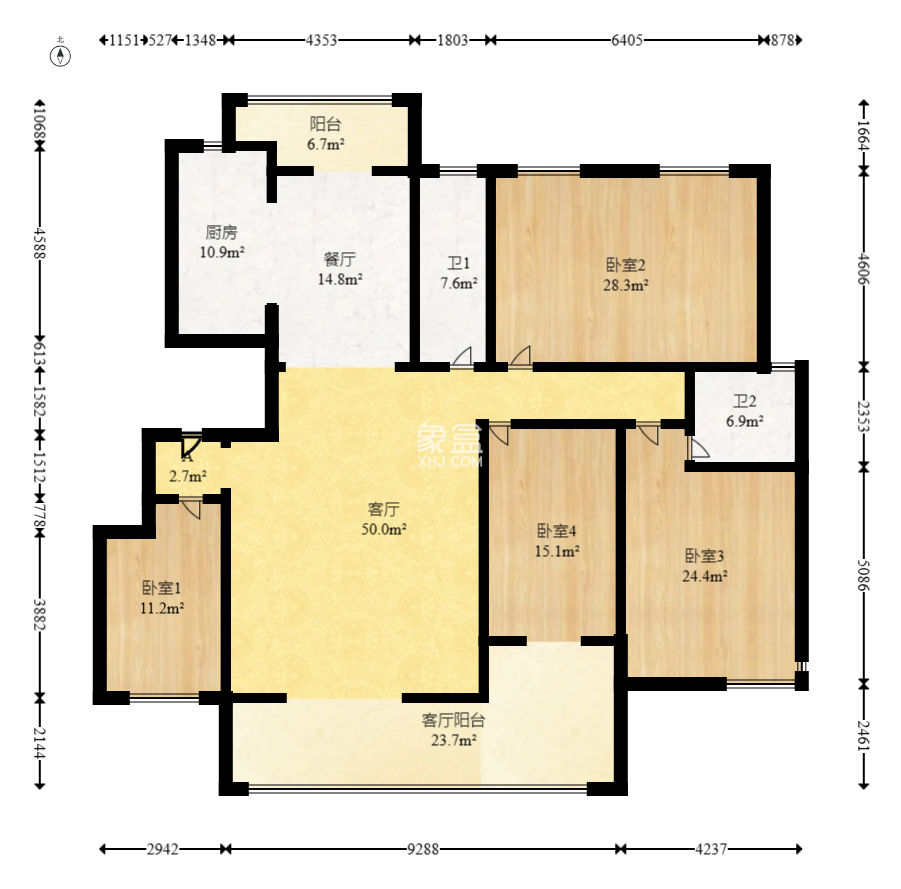 銀杏嘉園  4室2廳2衛(wèi)   230.00萬