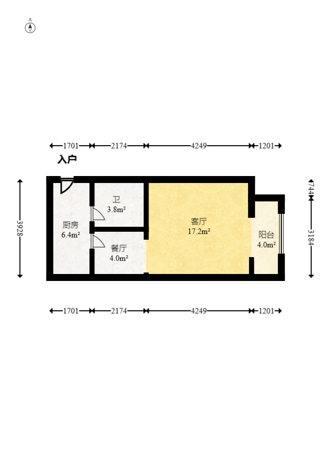 MOMA当代广场 1室1厅1卫 23.3万 MOMA当代广场 1室1厅1卫 23.3万户型图
