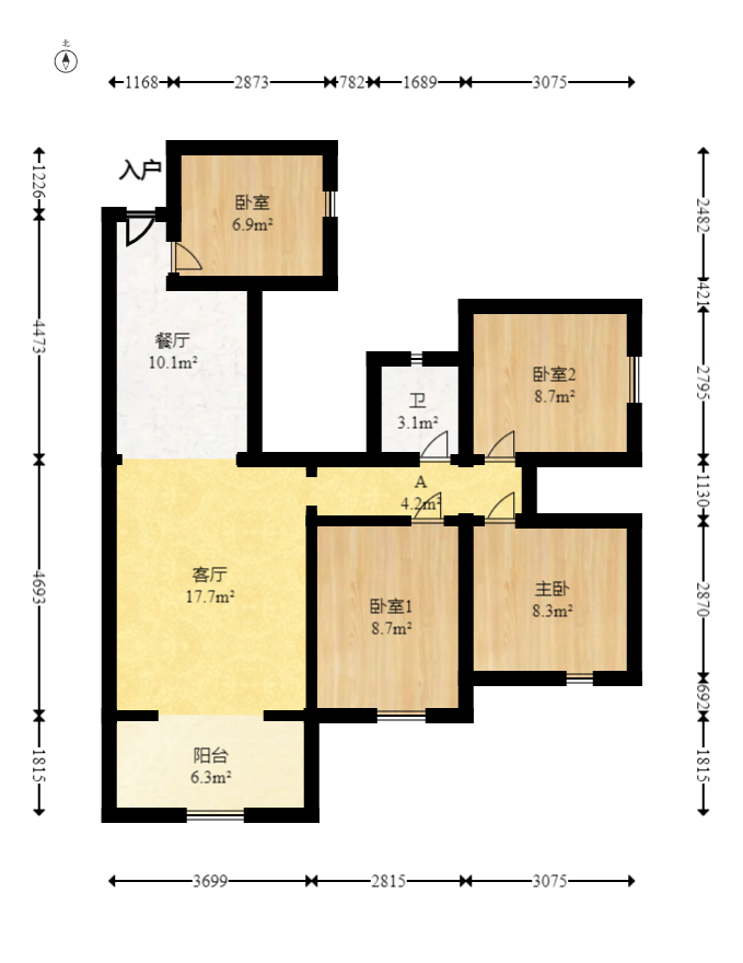 花样年华 4室2厅1卫 68.8万 花样年华 4室2厅1卫 68.8万户型图