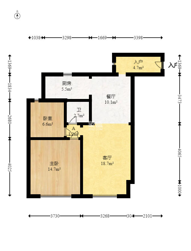 盛地尊域 2室2厅1卫 39.9万 盛地尊域 2室2厅1卫 39.9万户型图