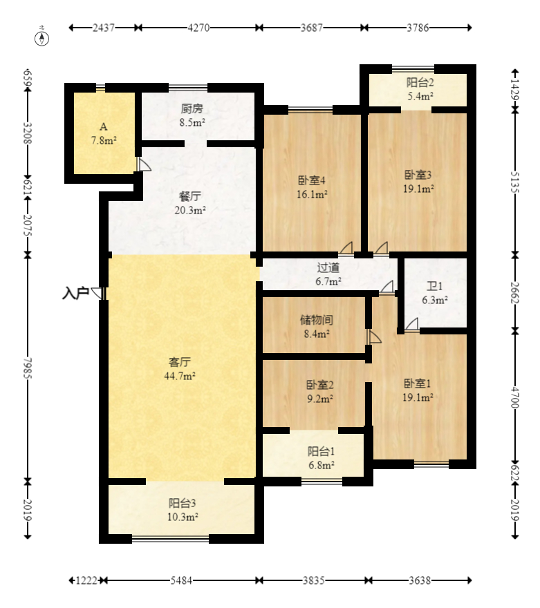 華銀園  5室2廳2衛(wèi)    158.0萬室內(nèi)圖1