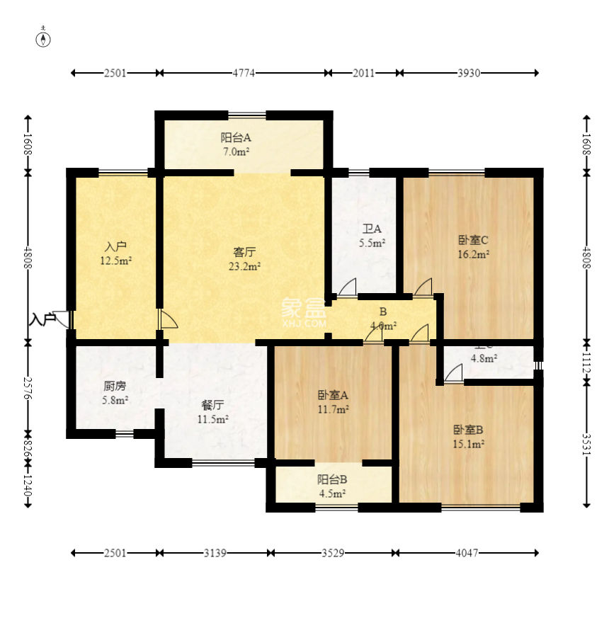 华悦城  4室2厅2卫   119.80万