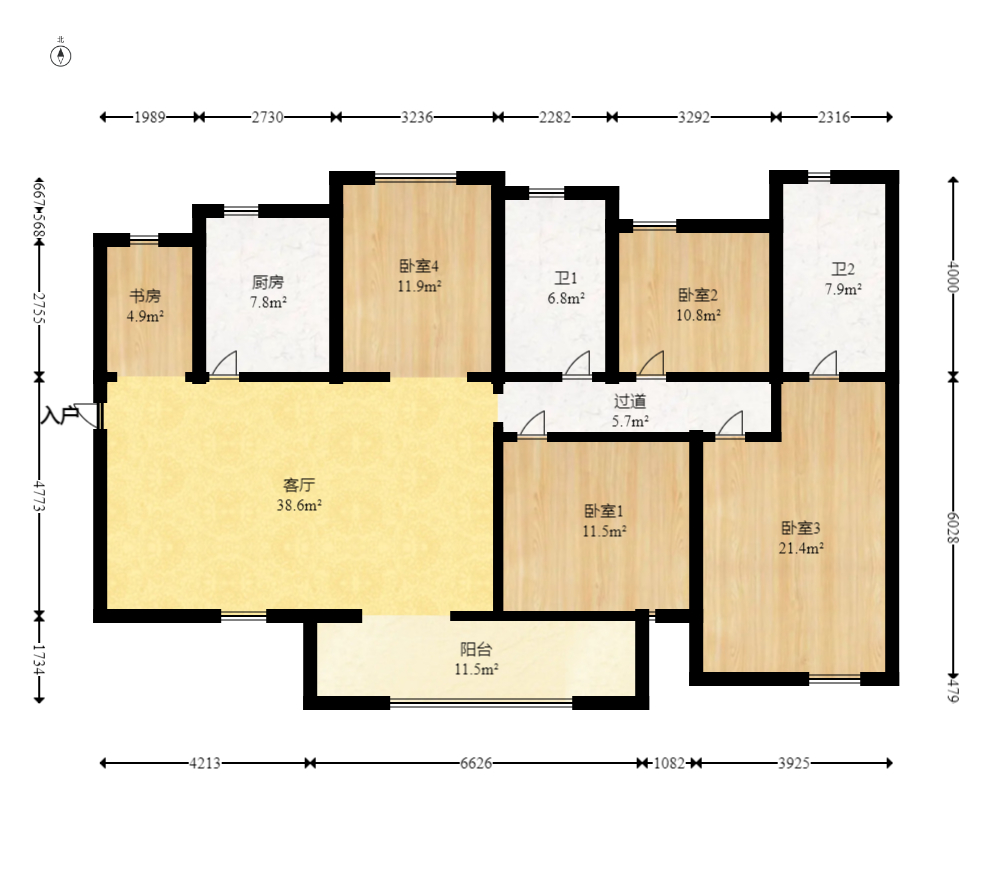 勤诚达新界 5室2厅2卫 120.0万 勤诚达新界 5室2厅2卫 120.0万户型图