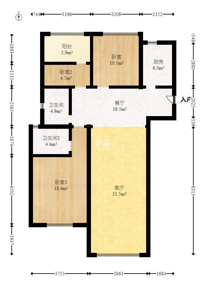 南益名士豪庭  3室2厅2卫    120.0万 南益名士豪庭  3室2厅2卫    120.0万户型图
