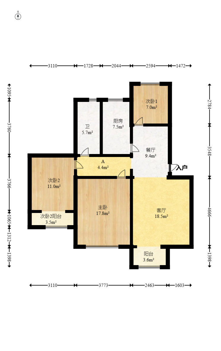 鹏基诺亚山林  3室2厅1卫    68.0万 鹏基诺亚山林  3室2厅1卫    68.0万户型图