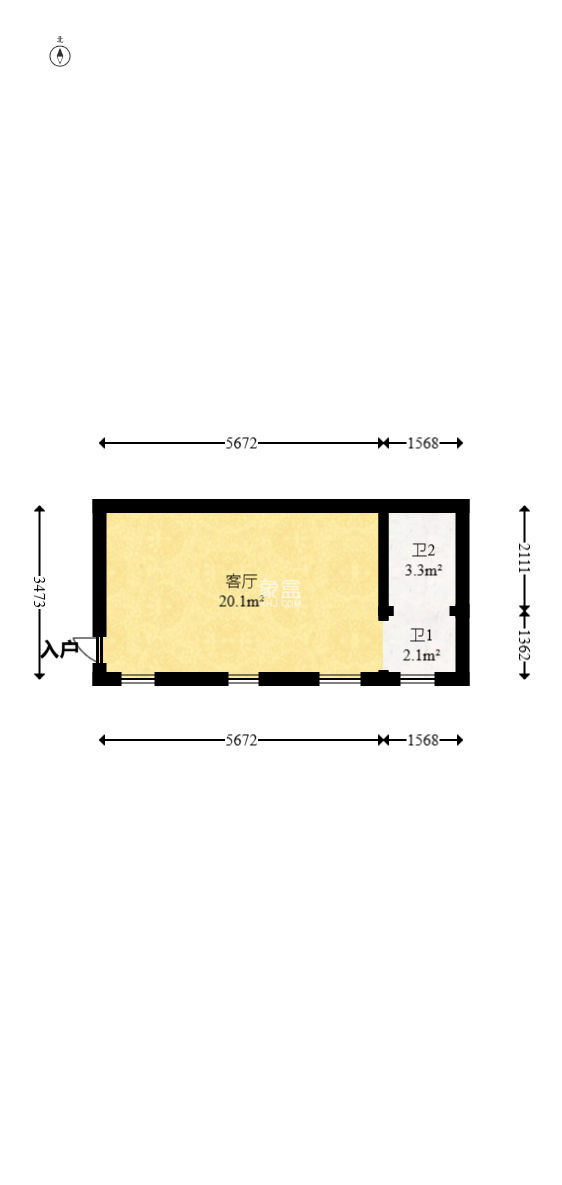 爱都（IDO）  1室1厅1卫   45.00万