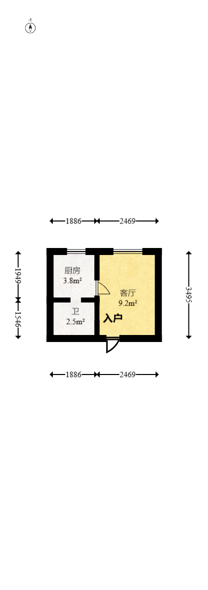 安居楼  1室1厅1卫   17.00万室内图1